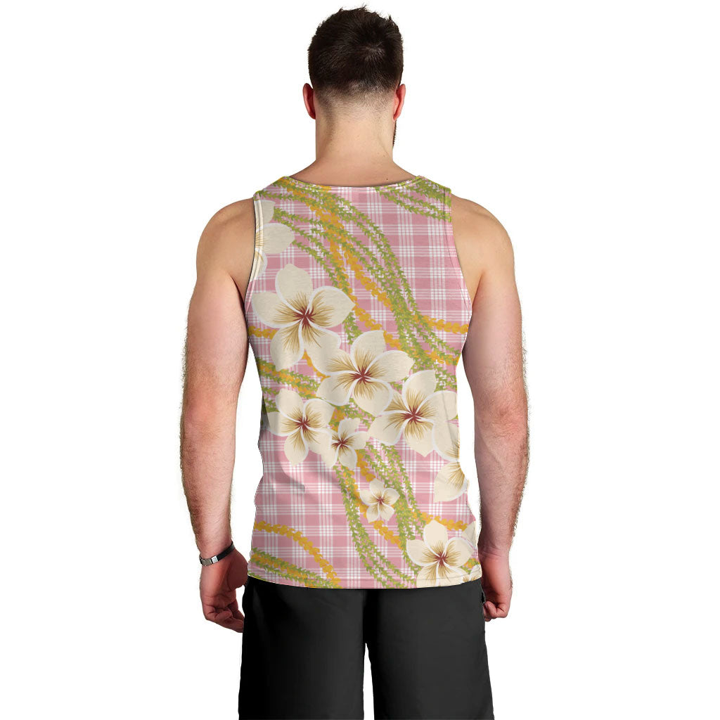 Akala Hamele Palaka Plumeria Men Tank Top Puakenikeni and Maile Lei