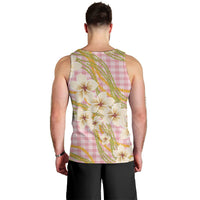 Akala Hamele Palaka Plumeria Men Tank Top Puakenikeni and Maile Lei
