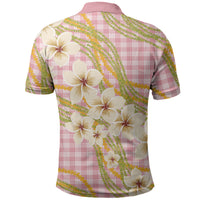 Akala Hamele Palaka Plumeria Polo Shirt Puakenikeni and Maile Lei