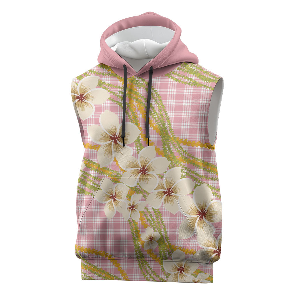 Akala Hamele Palaka Plumeria Sleeveless Hoodie Puakenikeni and Maile Lei