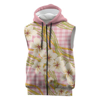 Akala Hamele Palaka Plumeria Sleeveless Zip Hoodie Puakenikeni and Maile Lei