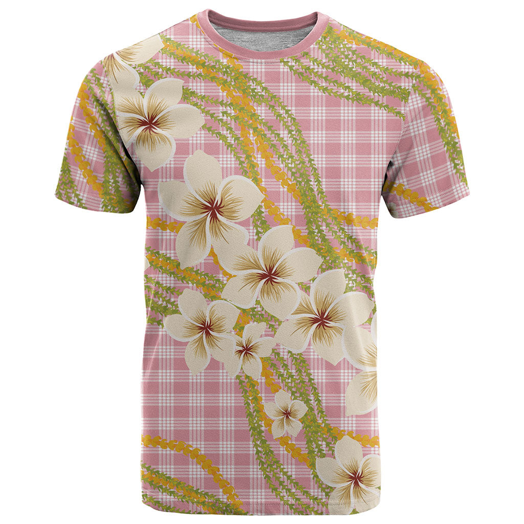 Akala Hamele Palaka Plumeria T Shirt Puakenikeni and Maile Lei