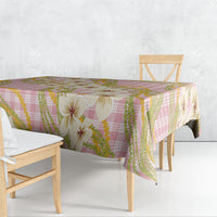 Akala Hamele Palaka Plumeria Tablecloth Puakenikeni and Maile Lei