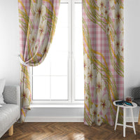 Akala Hamele Palaka Plumeria Window Curtain Puakenikeni and Maile Lei