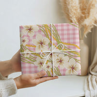 Akala Hamele Palaka Plumeria Wrapping Paper Puakenikeni and Maile Lei