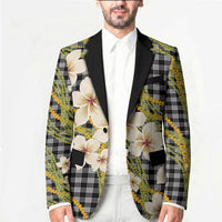Ele'ele Hawai'i Palaka Plumeria Blazer Puakenikeni and Maile Lei
