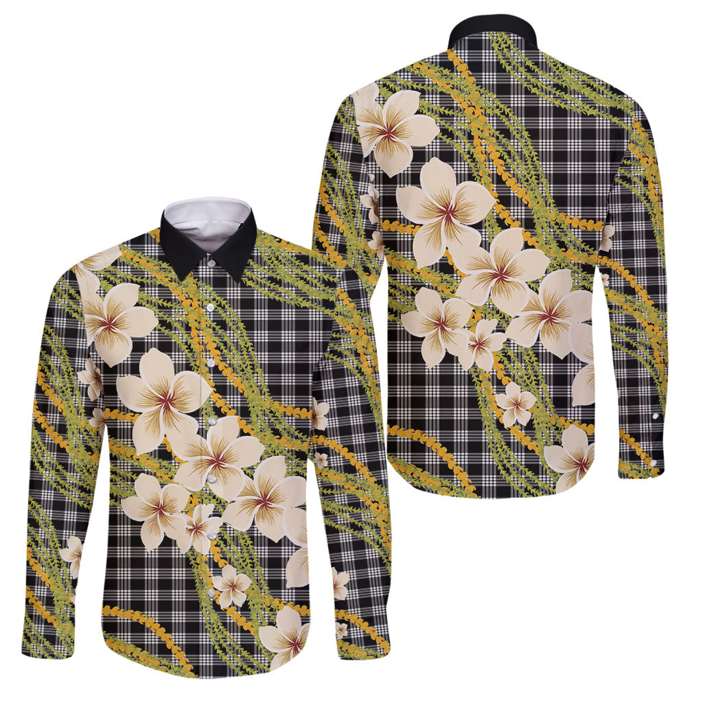 Ele'ele Hawai'i Palaka Plumeria Family Matching Summer Maxi Dress and Hawaiian Shirt Puakenikeni and Maile Lei