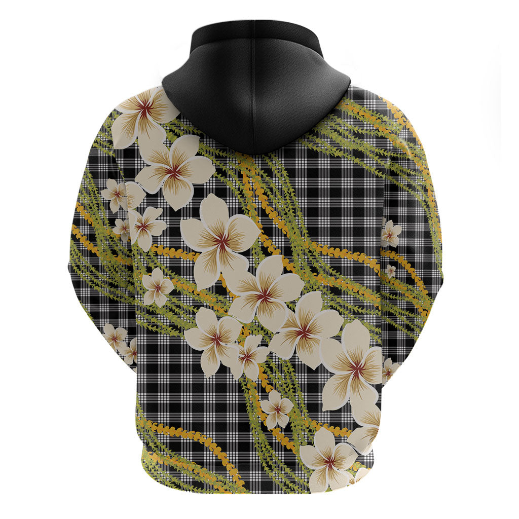 Ele'ele Hawai'i Palaka Plumeria Hoodie Puakenikeni and Maile Lei