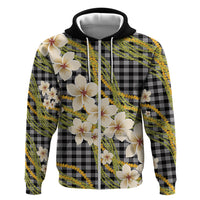 Ele'ele Hawai'i Palaka Plumeria Hoodie Puakenikeni and Maile Lei