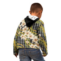 Ele'ele Hawai'i Palaka Plumeria Kid Hoodie Puakenikeni and Maile Lei