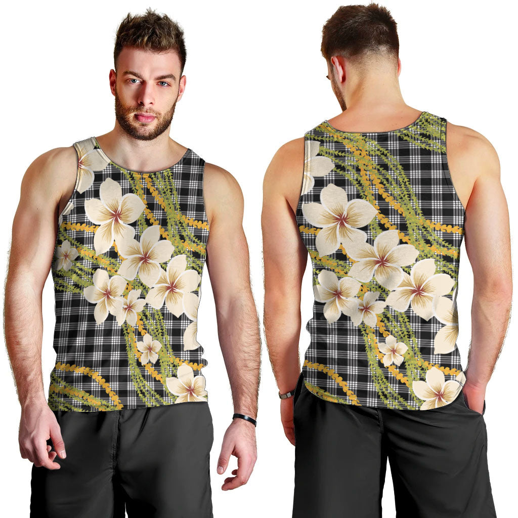 Ele'ele Hawai'i Palaka Plumeria Men Tank Top Puakenikeni and Maile Lei