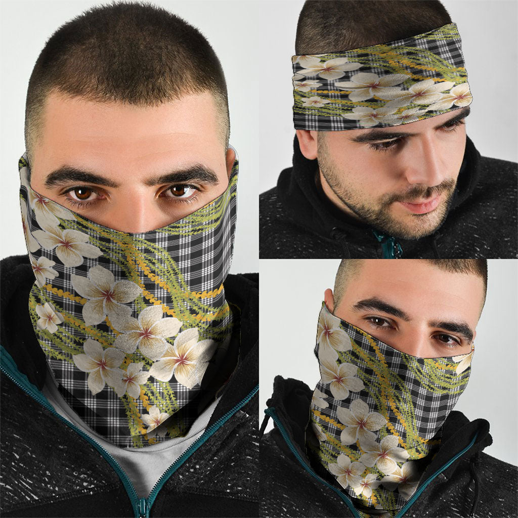 Ele'ele Hawai'i Palaka Plumeria Neck Gaiter Puakenikeni and Maile Lei