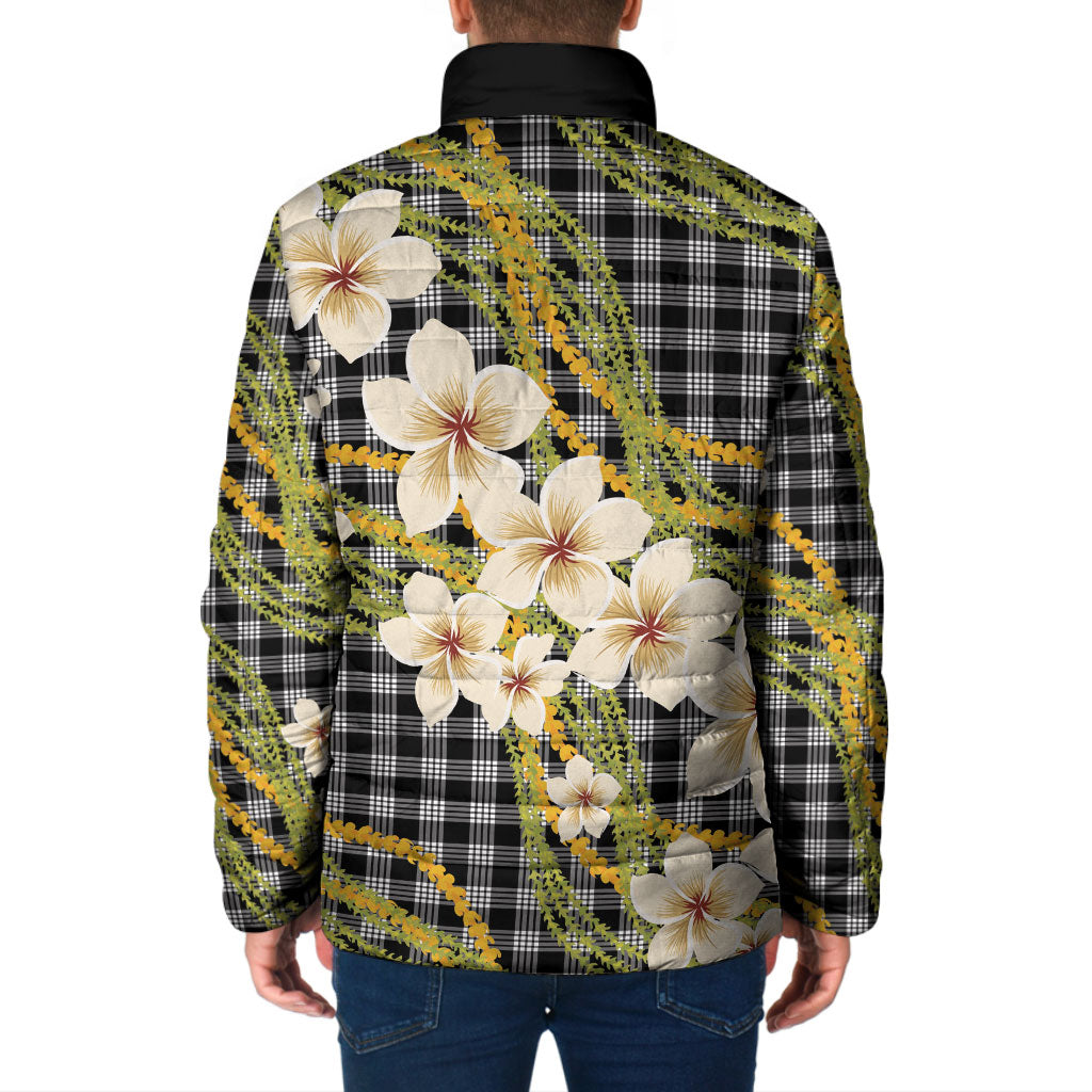 Ele'ele Hawai'i Palaka Plumeria Padded Jacket Puakenikeni and Maile Lei
