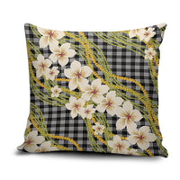 Ele'ele Hawai'i Palaka Plumeria Pillow Cover Puakenikeni and Maile Lei