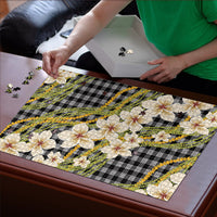 Ele'ele Hawai'i Palaka Plumeria Puzzle Puakenikeni and Maile Lei