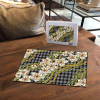 Ele'ele Hawai'i Palaka Plumeria Puzzle Puakenikeni and Maile Lei