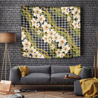 Ele'ele Hawai'i Palaka Plumeria Tapestry Puakenikeni and Maile Lei