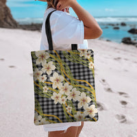 Ele'ele Hawai'i Palaka Plumeria Tote Bag Puakenikeni and Maile Lei