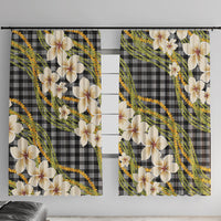 Ele'ele Hawai'i Palaka Plumeria Window Curtain Puakenikeni and Maile Lei