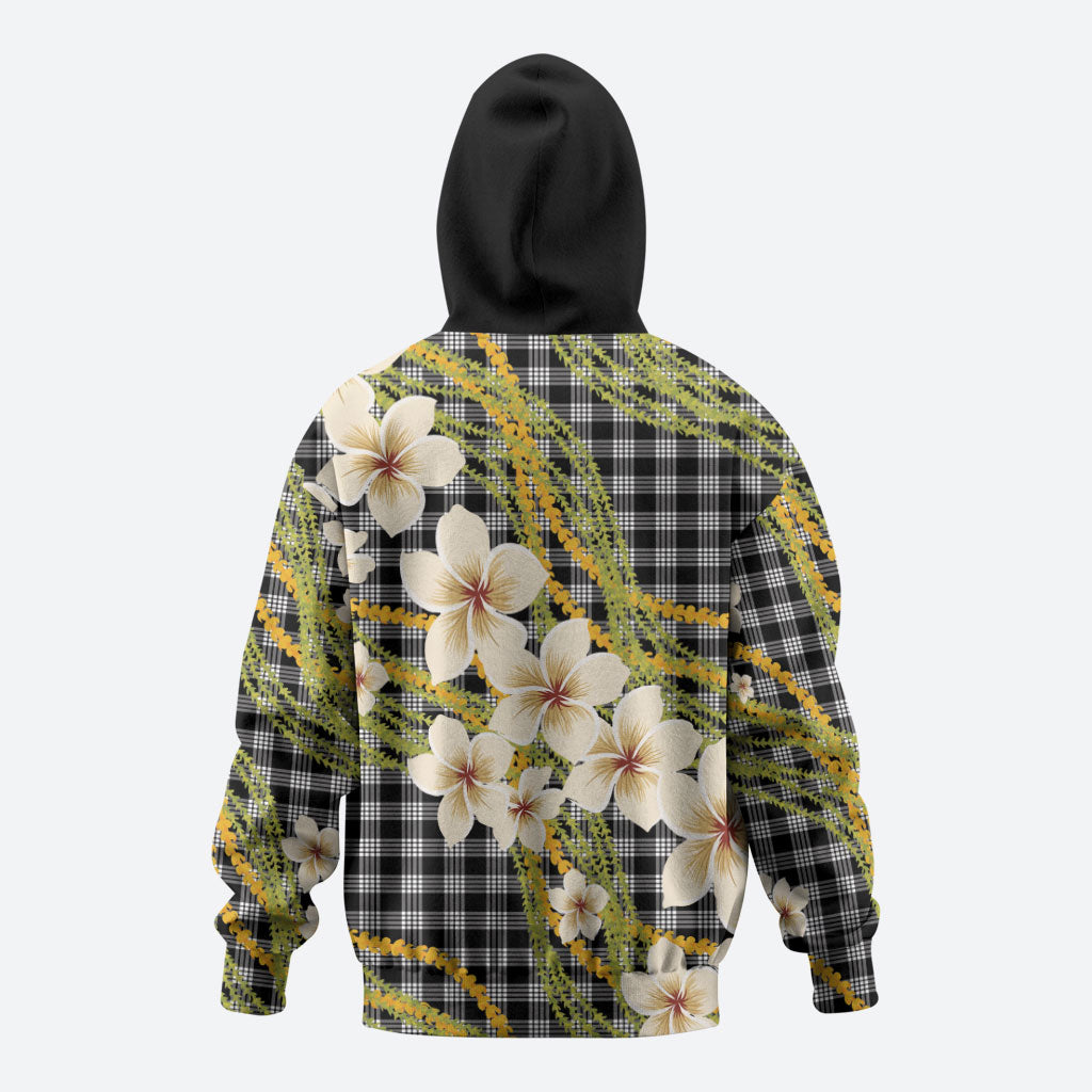 Ele'ele Hawai'i Palaka Plumeria Zip Hoodie Puakenikeni and Maile Lei
