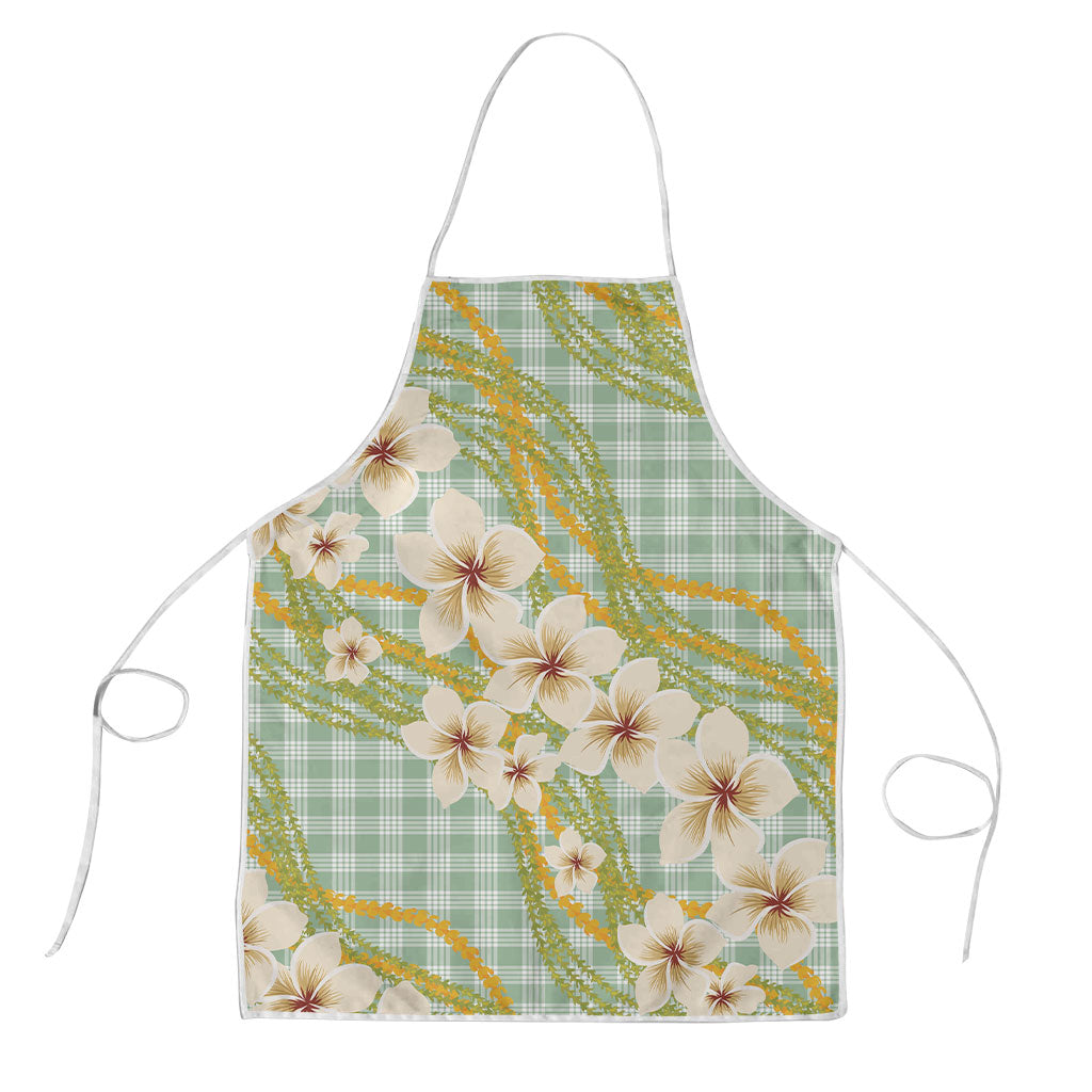 Liko Kukui Hawai'i Palaka Plumeria Apron Puakenikeni and Maile Lei