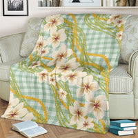 Liko Kukui Hawai'i Palaka Plumeria Blanket Puakenikeni and Maile Lei