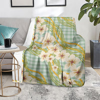 Liko Kukui Hawai'i Palaka Plumeria Blanket Puakenikeni and Maile Lei