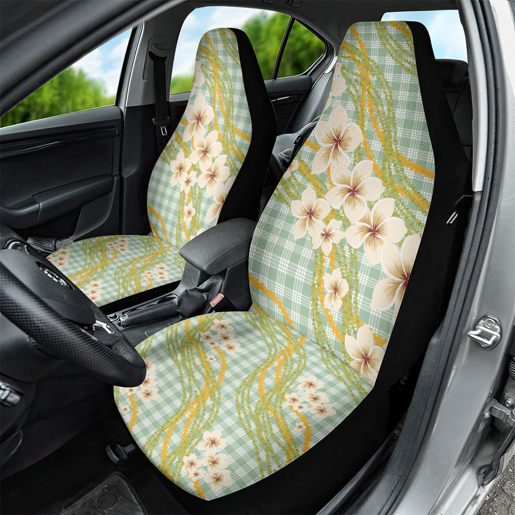 Liko Kukui Hawai'i Palaka Plumeria Car Seat Cover Puakenikeni and Maile Lei