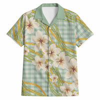 Liko Kukui Hawai'i Palaka Plumeria Hawaiian Shirt Puakenikeni and Maile Lei