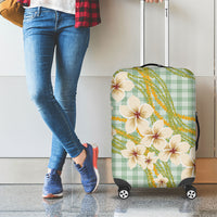 Liko Kukui Hawai'i Palaka Plumeria Luggage Cover Puakenikeni and Maile Lei