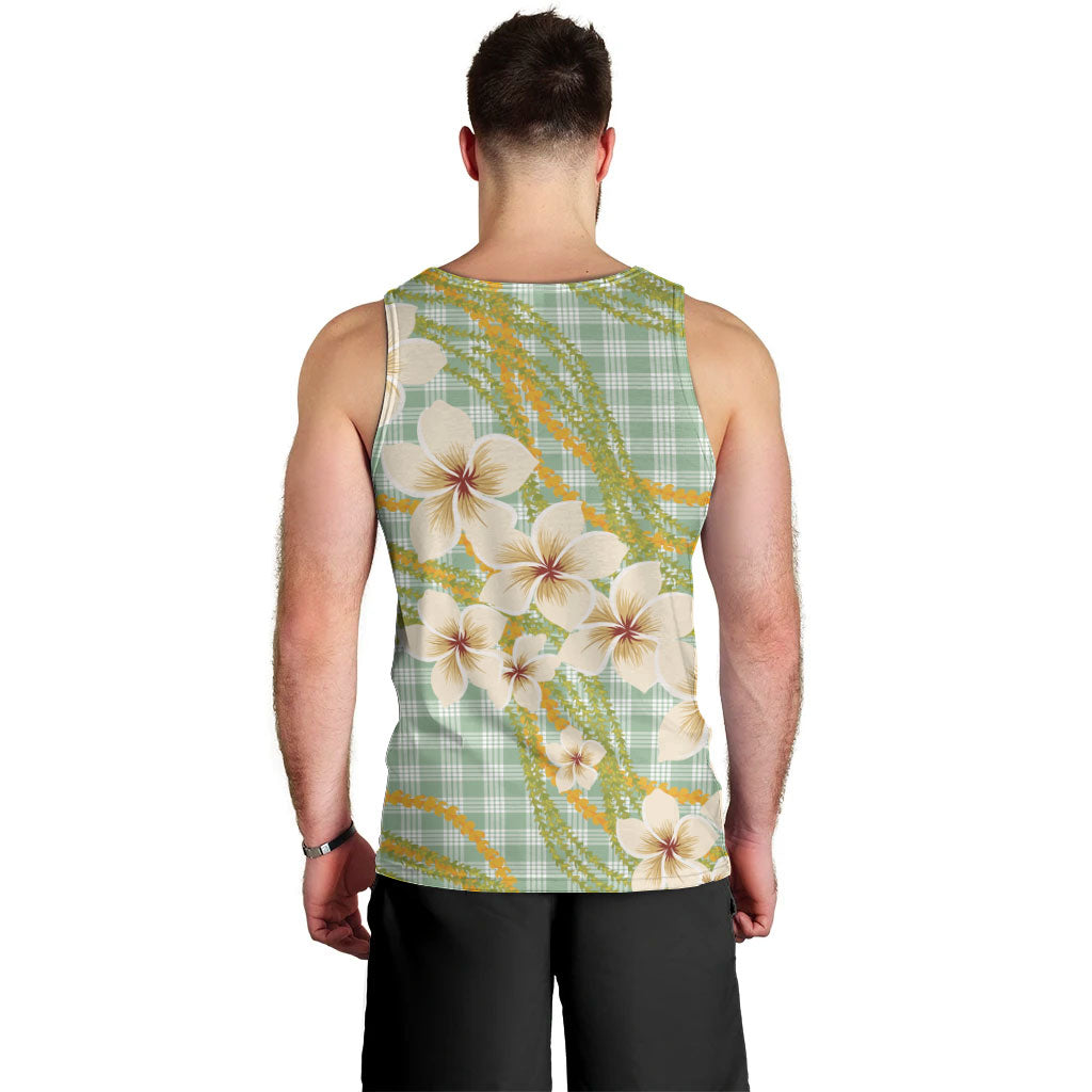 Liko Kukui Hawai'i Palaka Plumeria Men Tank Top Puakenikeni and Maile Lei
