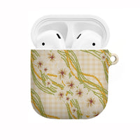 Melemele Ahiahia Hawai'i Palaka Plumeria AirPods Case Puakenikeni and Maile Lei