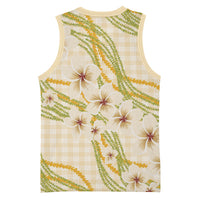 Melemele Ahiahia Hawai'i Palaka Plumeria Basketball Jersey Puakenikeni and Maile Lei