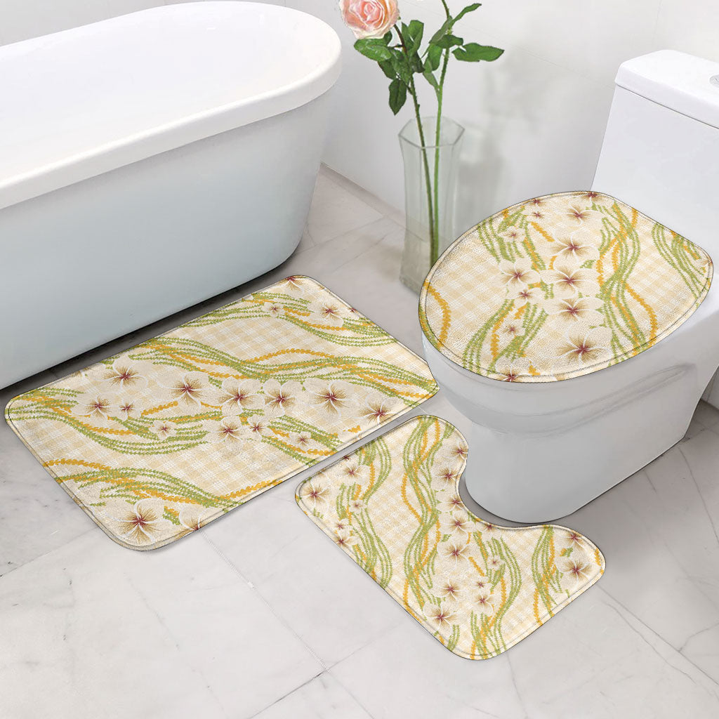 Melemele Ahiahia Hawai'i Palaka Plumeria Bathroom Set Puakenikeni and Maile Lei