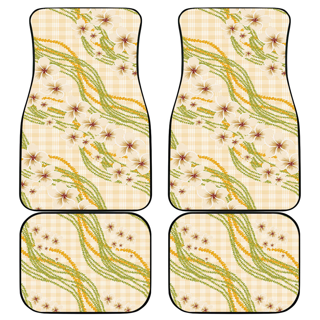 Melemele Ahiahia Hawai'i Palaka Plumeria Car Mats Puakenikeni and Maile Lei