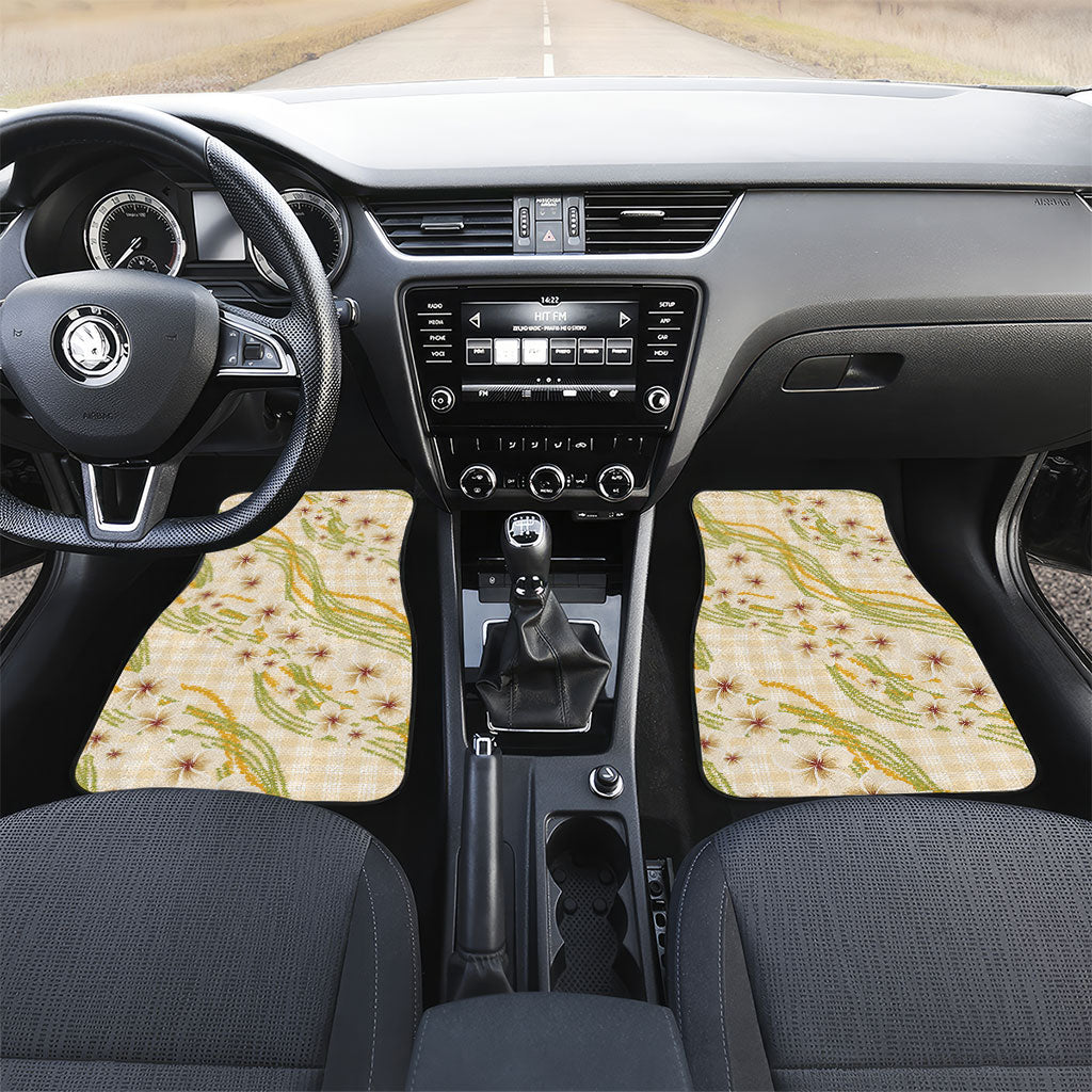 Melemele Ahiahia Hawai'i Palaka Plumeria Car Mats Puakenikeni and Maile Lei