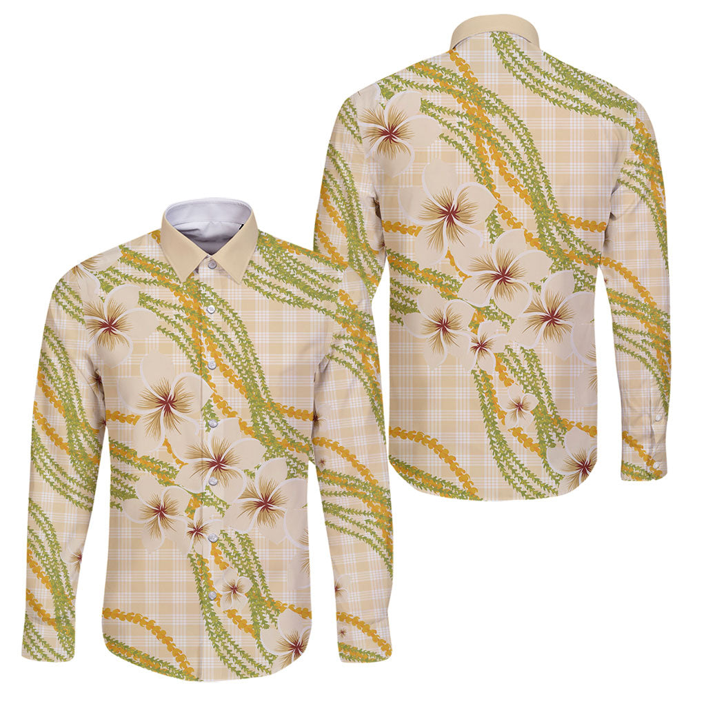 Melemele Ahiahia Hawai'i Palaka Plumeria Family Matching Mermaid Dress and Hawaiian Shirt Puakenikeni and Maile Lei