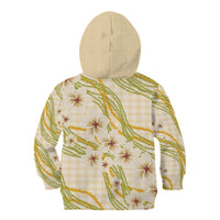 Melemele Ahiahia Hawai'i Palaka Plumeria Kid Hoodie Puakenikeni and Maile Lei