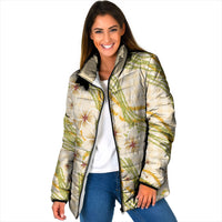 Melemele Ahiahia Hawai'i Palaka Plumeria Padded Jacket Puakenikeni and Maile Lei