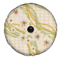 Melemele Ahiahia Hawai'i Palaka Plumeria Spare Tire Cover Puakenikeni and Maile Lei