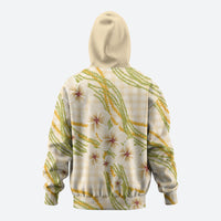 Melemele Ahiahia Hawai'i Palaka Plumeria Zip Hoodie Puakenikeni and Maile Lei