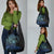 Floral Polynesian Hibiscus Tattoo Grocery Bag Blue Gradient Style
