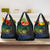 Floral Polynesian Hibiscus Tattoo Grocery Bag Green Gradient Style