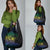 Floral Polynesian Hibiscus Tattoo Grocery Bag Green Gradient Style