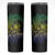 Floral Polynesian Hibiscus Tattoo Skinny Tumbler Green Gradient Style