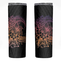Floral Polynesian Hibiscus Tattoo Skinny Tumbler Peach Gradient Style LT9 Peach - Polynesian Pride