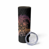 Floral Polynesian Hibiscus Tattoo Skinny Tumbler Peach Gradient Style LT9 - Polynesian Pride