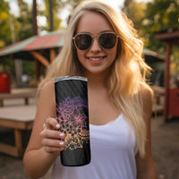 Floral Polynesian Hibiscus Tattoo Skinny Tumbler Peach Gradient Style LT9 - Polynesian Pride