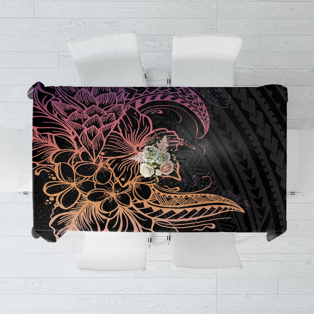 Floral Polynesian Hibiscus Tattoo Tablecloth Peach Gradient Style LT9 Peach - Polynesian Pride