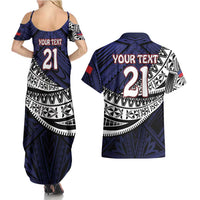 Custom Samoa Rugby Pacific Couples Matching Summer Maxi Dress and Hawaiian Shirt Samoan Warrior Tribal Pattern LT9 - Polynesian Pride